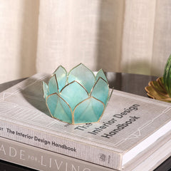 Blue Ombre 12 Shells Capiz Tealight Holder