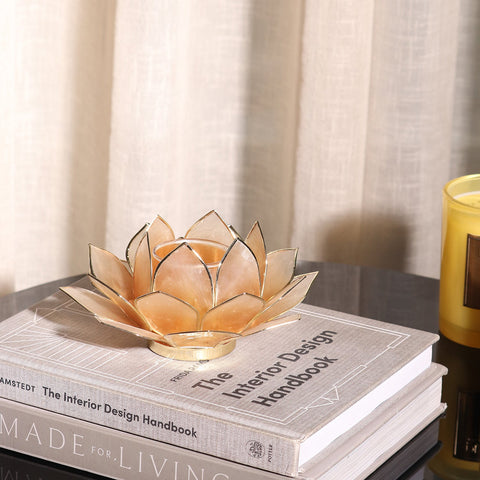 Gold Ombre 22 Shells Capiz Tealight Holder