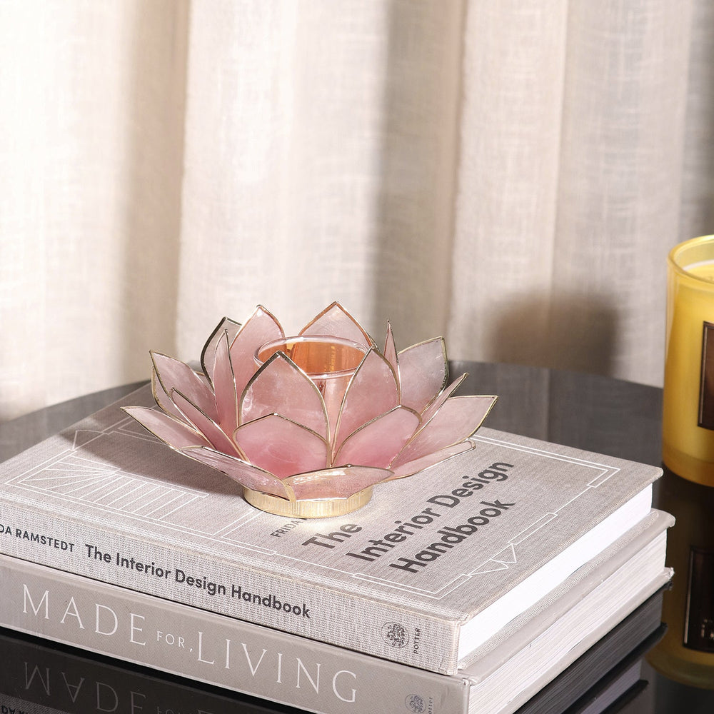 Pink Ombre 22 Shells Capiz Tealight Holder