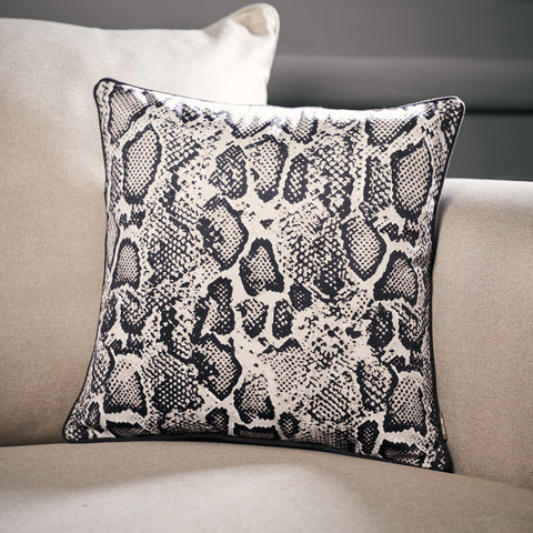 Snake Print Velvet Square Cushion Cover