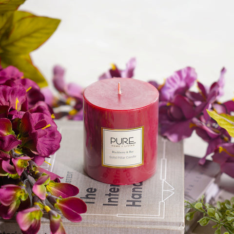 Set of 2 Red Serene Pillar Candle Medium