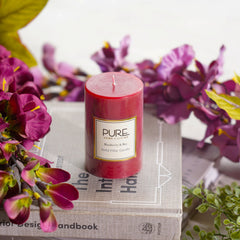 Set of 2 Red Serene Pillar Candle Small