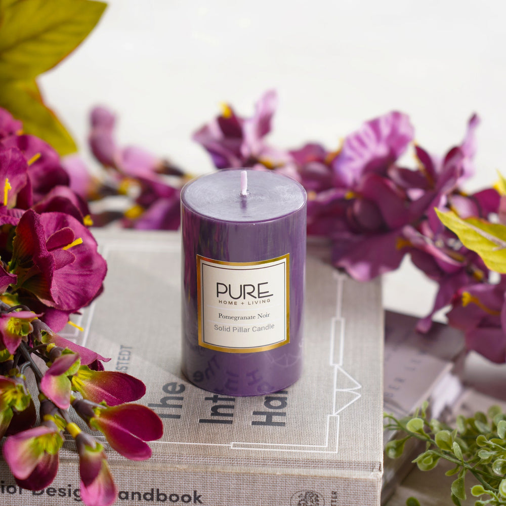 Set of 2 Purple Serene Pillar Candle Small