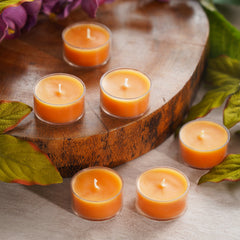 Set Of 6 Yellow Acrylic Tea Lights - 4 Packs