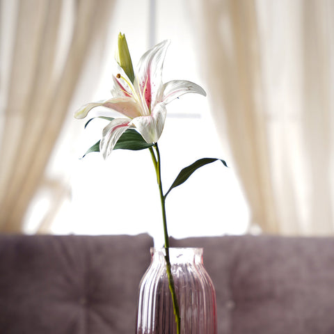 White Faux Tigerlily Spray Single