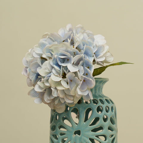 Light Blue Faux Hydrangea Spray Single