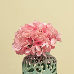 Pink Faux Hydrangea Spray Single