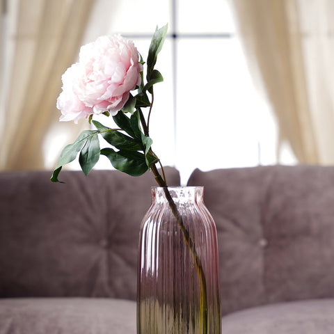 Light Pink Faux Peony Spray Single