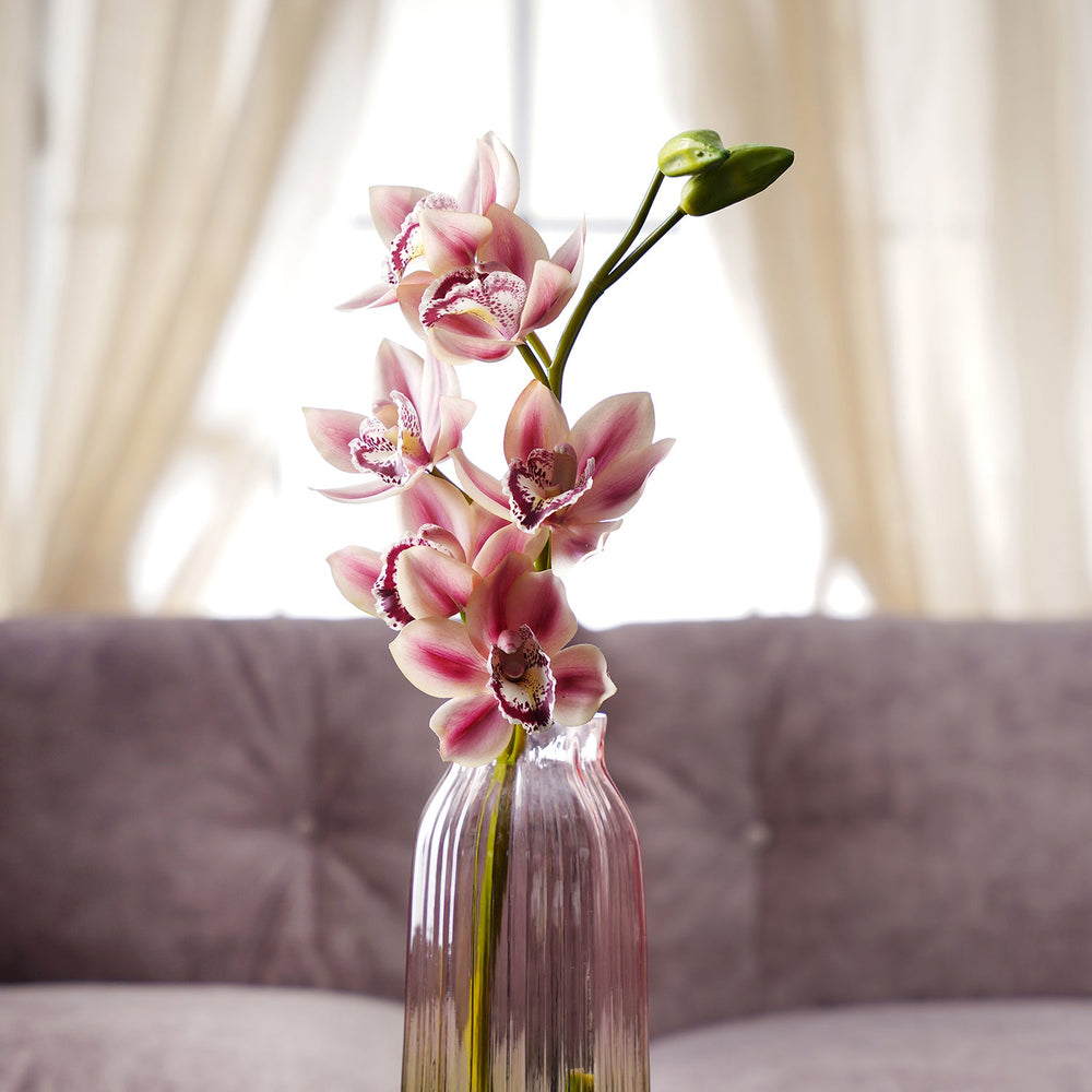 Pink Faux Boat Orchid Spray Single