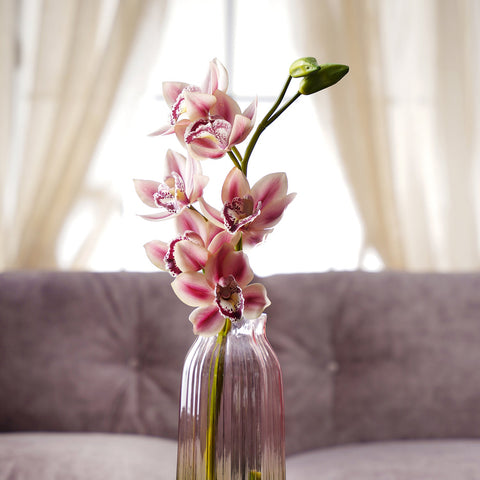 Pink Faux Boat Orchid Spray Single