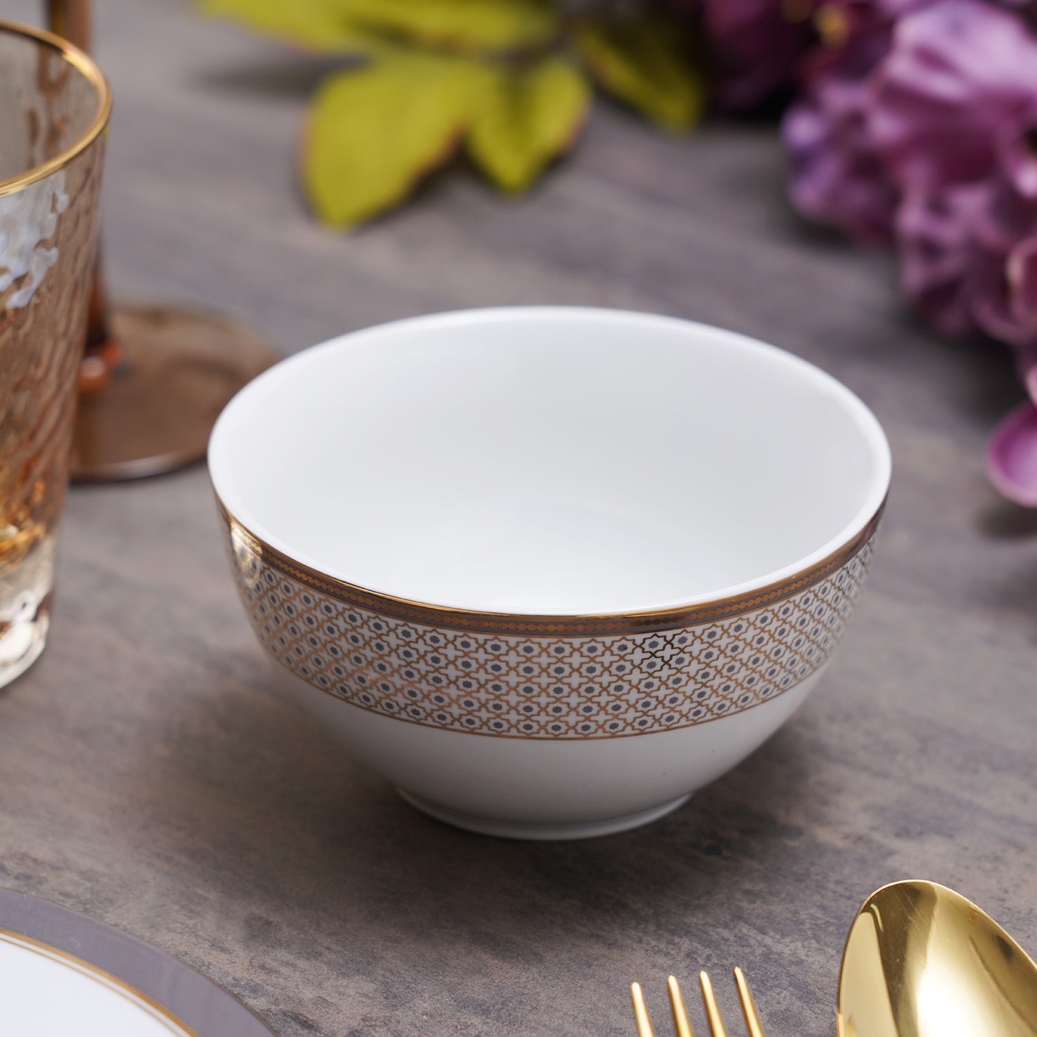 Set Of 2 Geometric Design Side Bowl