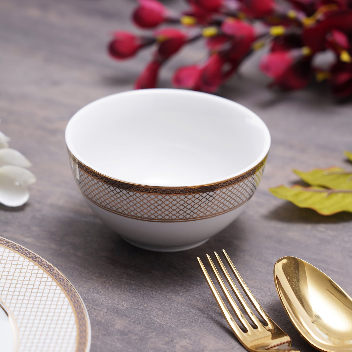 Set Of 2 Gold Design Side Bowl