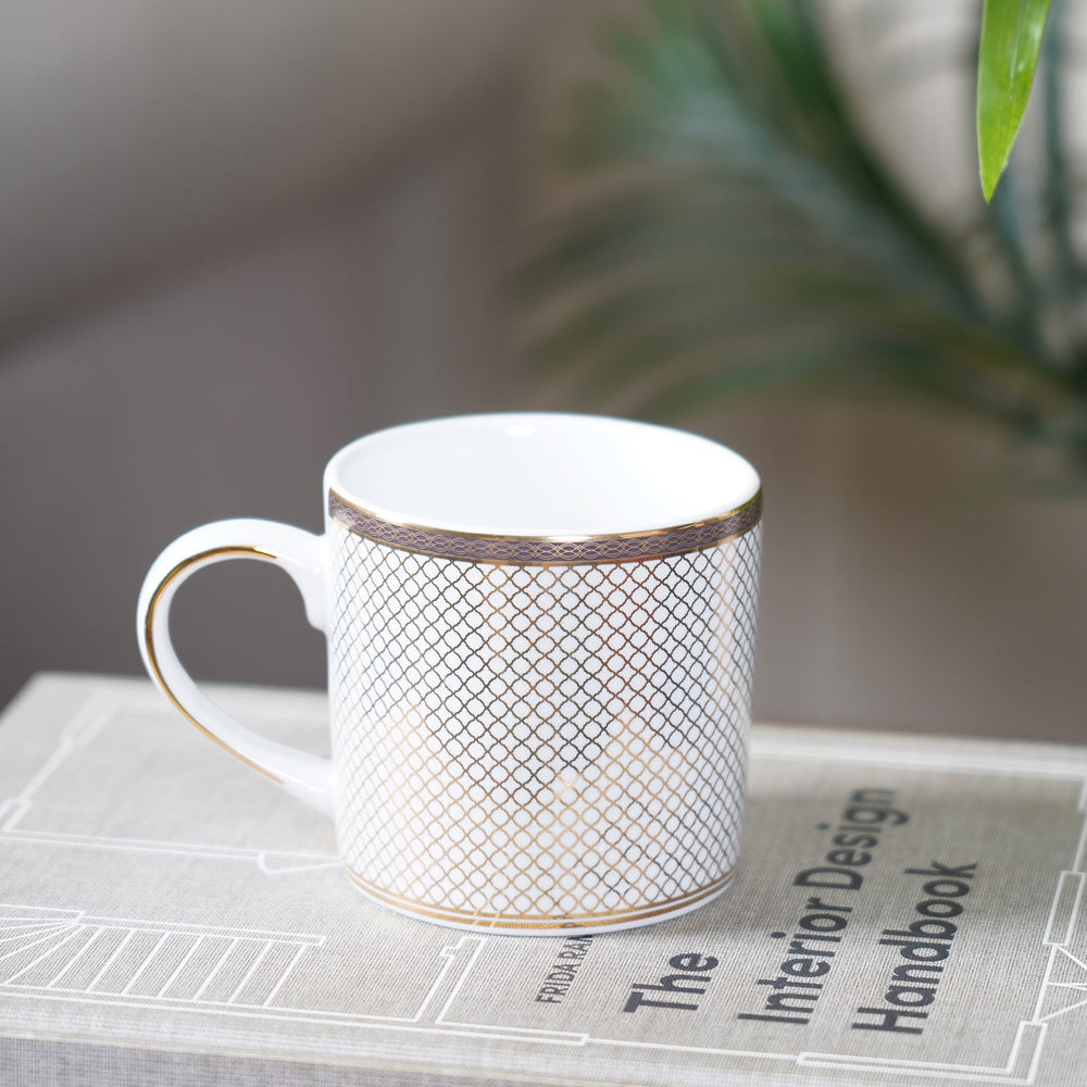 Set Of 2 Gold Design Coffee Mug