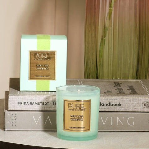 Wistaria Whisper Scented Green Glass Candle