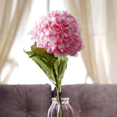 Pink Hydrangea Faux Flower Stem Single