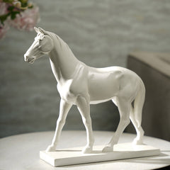 White Polyresin Standing Horse Figurine