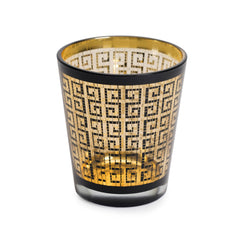 Set of 4 - Black & Gold Glass Tumblers