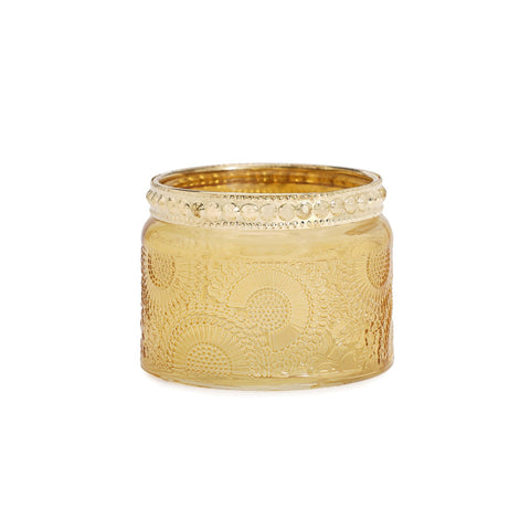 Set of 4 - Gold Textured Glass Tealight Holders
