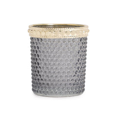 Set of 6 - Grey Dotted Glass Votive Holders