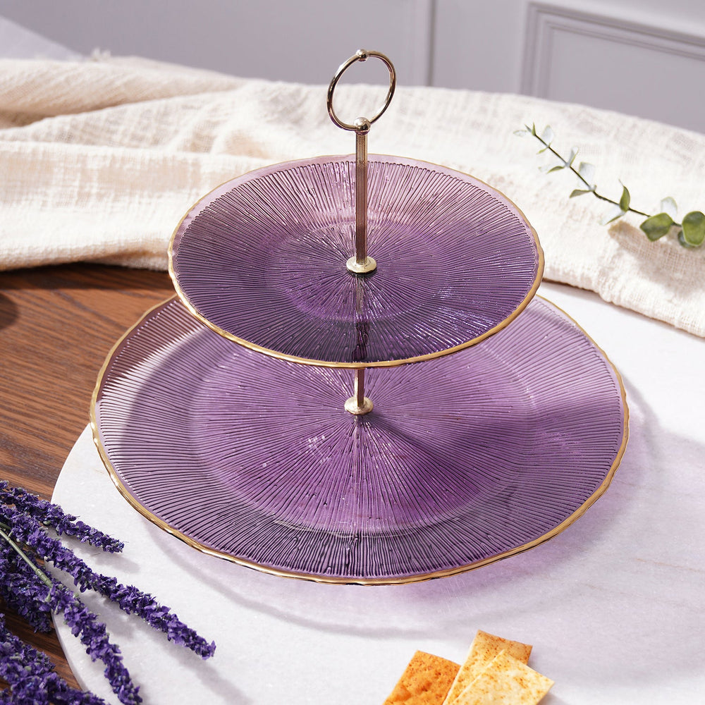 Purple Radial Glass Cookie Stand