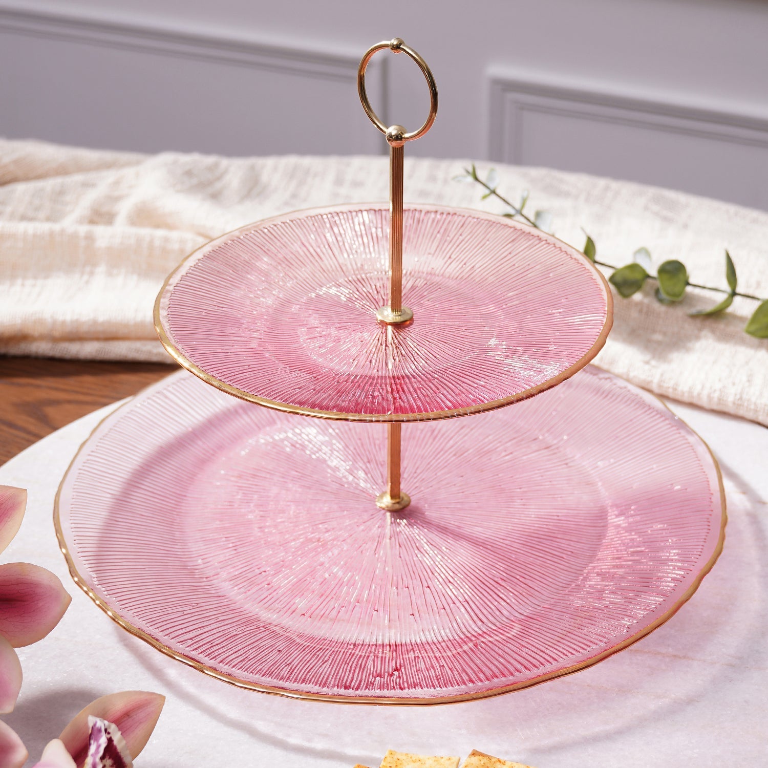 Shop Pink Radial Glass Cookie Stand at Best Price Online in India