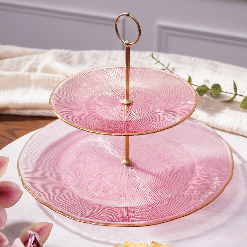 Pink Radial Glass Cookie Stand