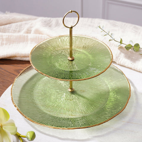 Green Radial Glass Cookie Stand