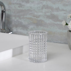 Clear Diamond Texture Glass Toothbrush Holder