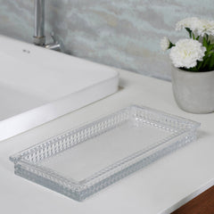 Clear Diamond Texture Glass Tray