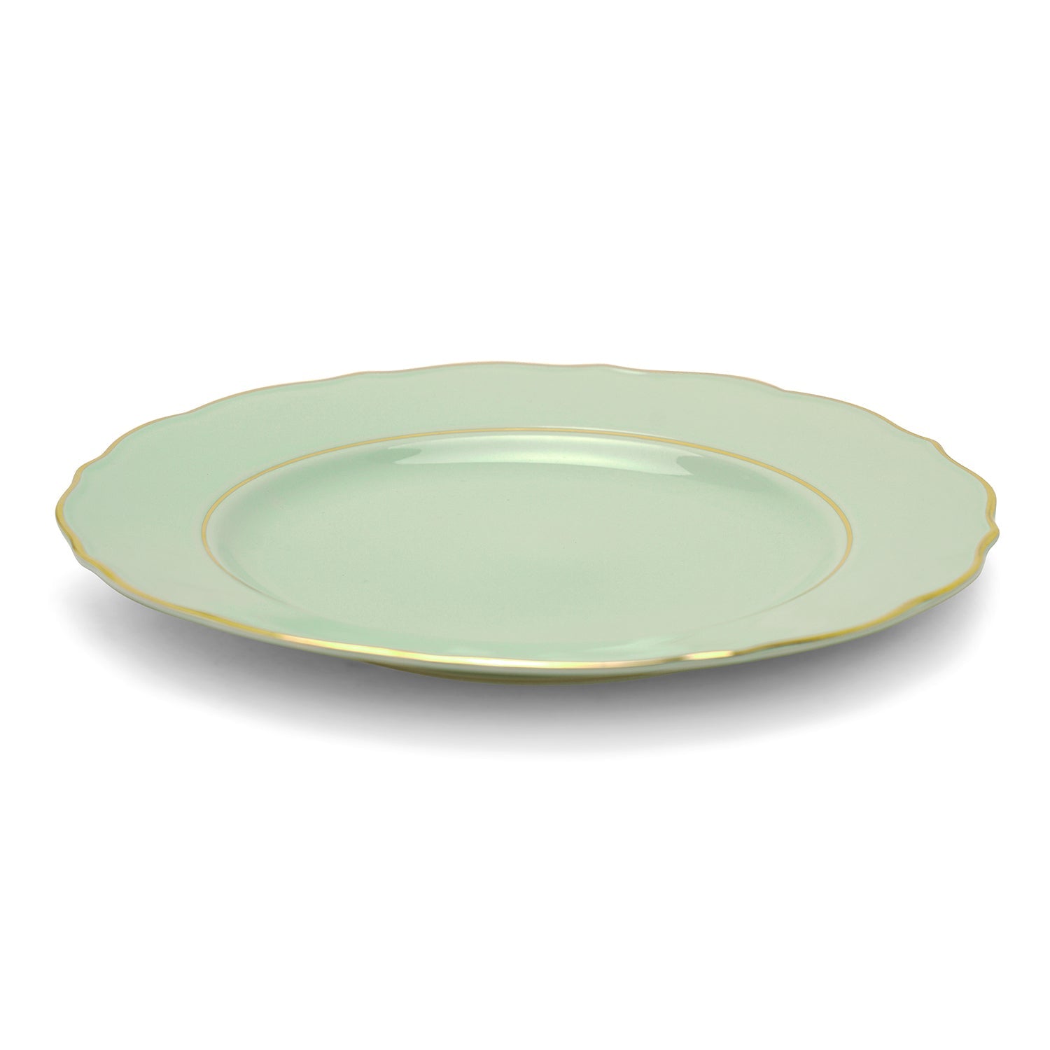 Shop Set Of 2 Green Porcelain Dinner Plates With Gold Rim at Best Price Online in India