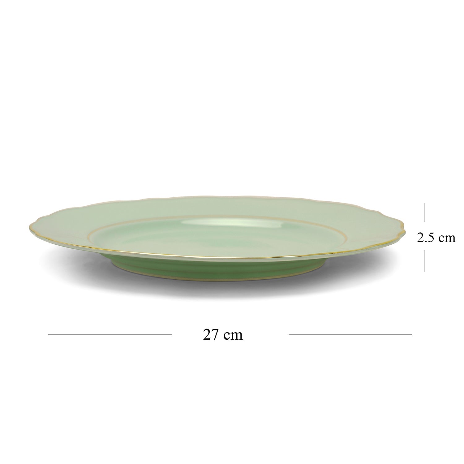 Shop Set Of 2 Green Porcelain Dinner Plates With Gold Rim at Best Price Online in India