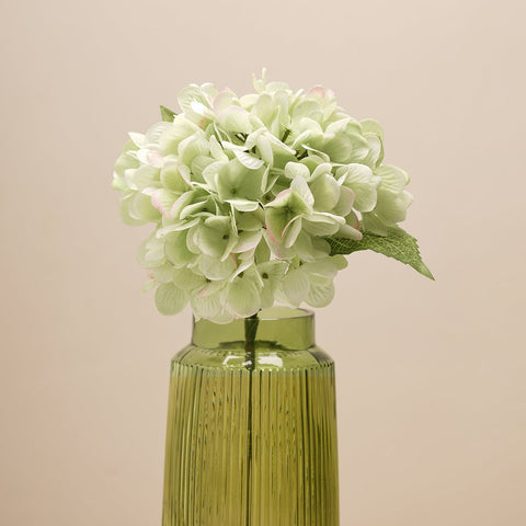 Green Faux Hydrangea Spray Single
