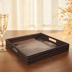 Brown Croc Pattern Square Tray