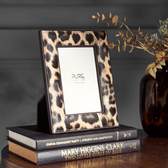 Leopard Print Faux Leather Photo Frame Small