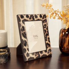 Leopard Print Faux Leather Photo Frame Large