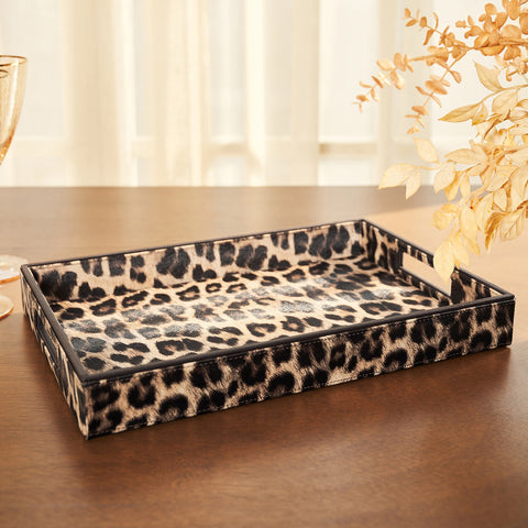Leopard Print Rectangle Tray