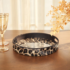 Leopard Print Round Tray