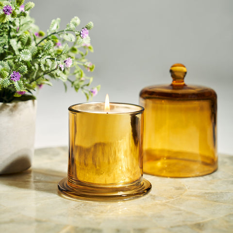 Bergamot and Rose Leather Bell Jar Candle