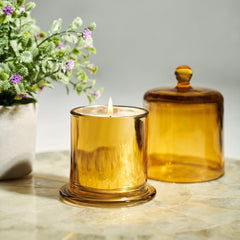 Bergamot and Rose Leather Bell Jar Candle