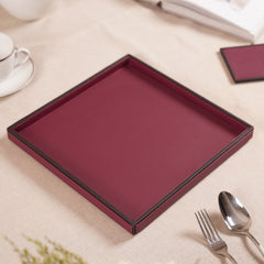 Red Faux Leather Platter - Large
