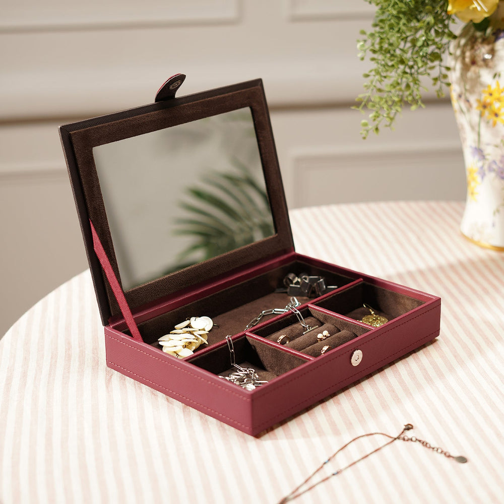 Red Faux Leather Jewellery Box