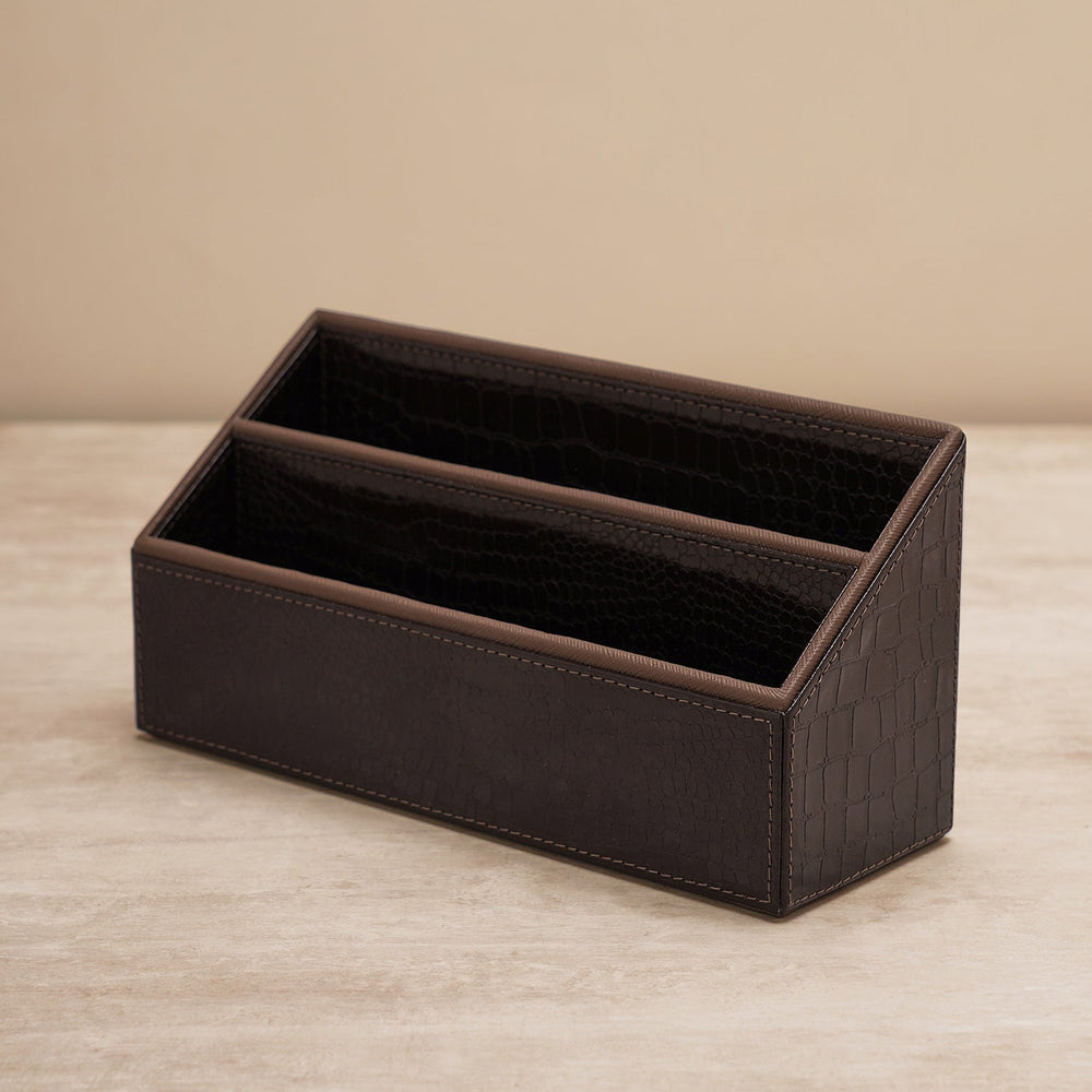 Brown Faux Leather Envelope Holder