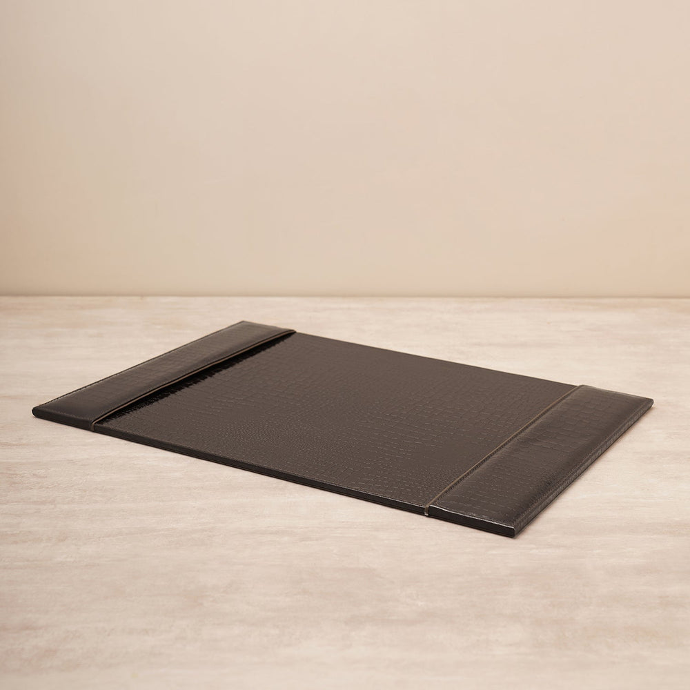 Brown Faux Leather Desk Blotter