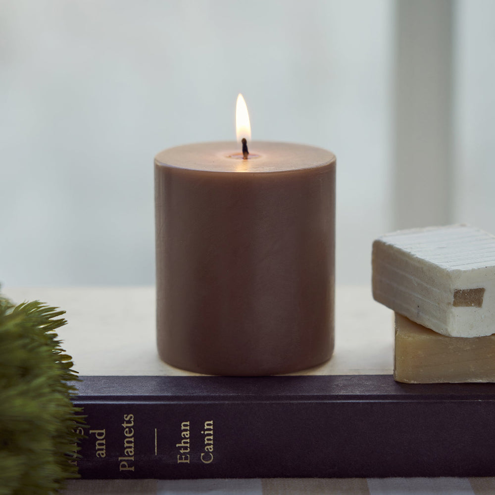 Brown Moments Of Eternity Pillar Candle