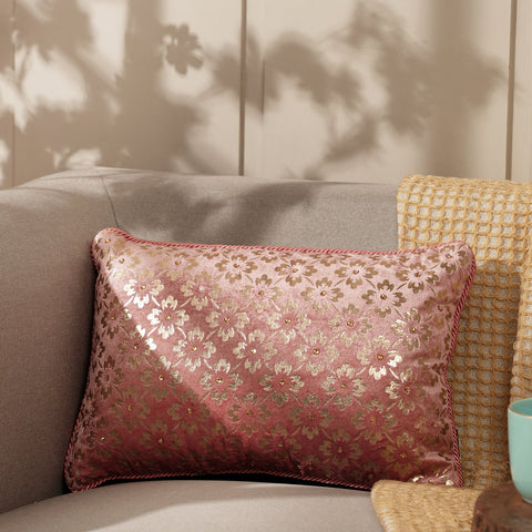 Pink Foil Print Cushion Cover