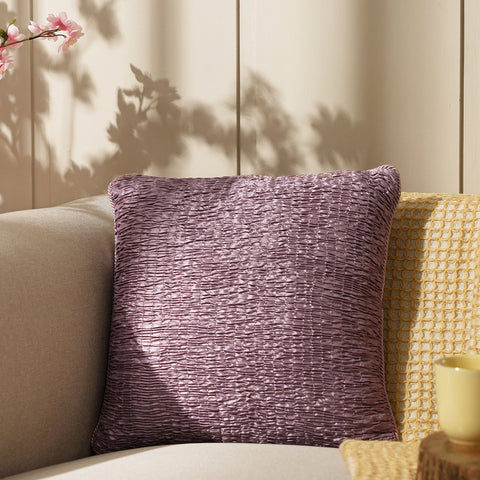 Purple Smocked Cushion Cover