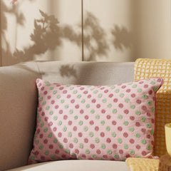 Pink Embroidered Cotton Cushion Cover