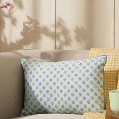 Blue Embroidered Cotton Cushion Cover