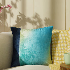 Blue And Green Ombre Cotton Velvet Cushion Cover