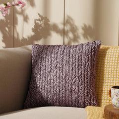Purple Chevron Textured Cushion Cover